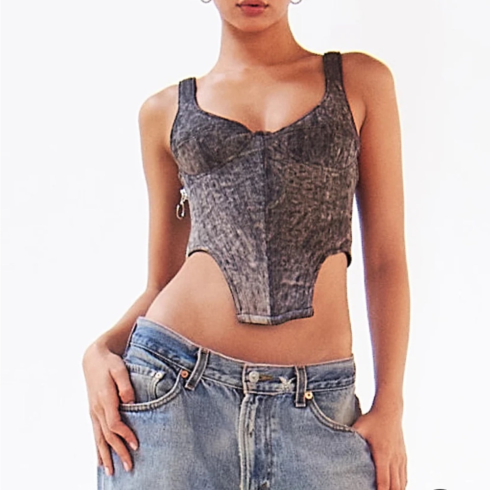 XÈTUE Brown Washed Fleece Corset size Small